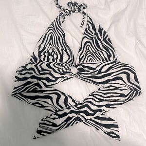 Cropped Zebra Print Top